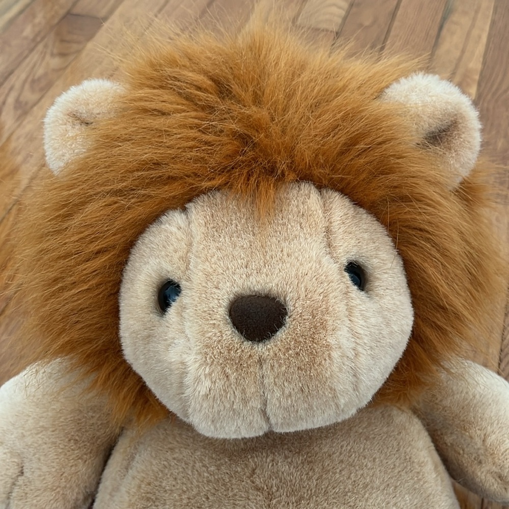 Vintage Plush Lion Toy Stuffed Animal with Fluffy Mane